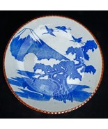 Large Japanese Blue White Igezara Charger with Mt Fuji, Pine, and Cranes... - £79.91 GBP