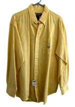 CHAPS Ralph Lauren NWT Men&#39;s Button Down L Heavy Cotton Yellow Vertical ... - $26.55
