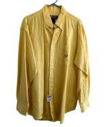 CHAPS Ralph Lauren NWT Men&#39;s Button Down L Heavy Cotton Yellow Vertical ... - $36.31 CAD