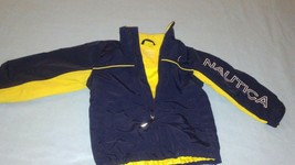 Vtg 90&#39;s Nautica Spellout Jacket Babies Toddlers 2T 12-18 Months Yellow Blue - £20.71 GBP