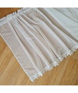 Cafe sheer white kitchen curtain Farmhouse small window white valance wi... - €28,44 EUR