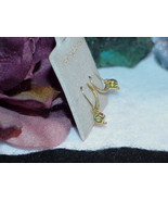 14K .50ct Peridot earrings Round Filigree Lever Pendulum Yellow Gold New... - $215.96 CAD
