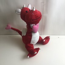 Animal Adventure Red Dragon Plush With Pink Heart 12” Stuffed Animal 2012 - £7.48 GBP