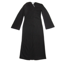 NWT COS V-Neck Boiled Wool Midi in Black Flare Sleeve V-neck Sweater Dress XS - £79.93 GBP