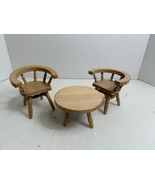 Wooden Dollhouse Miniature Dining Room Furniture Table Chairs Set - $279.84 MXN
