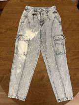 Cotler Blues Alley Jeans 31x29 Cargo Acid Wash Denim Pleated Tapered Vin... - $39.88