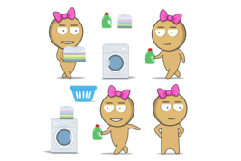 Chores Clipart, Laundry Clipart, Washing Machine Clipart, Characters cli... - £2.39 GBP