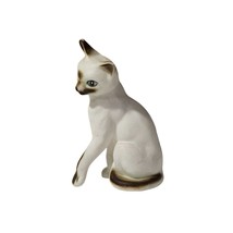 Vintage Bone China Siamese Cat Figurine Bisque Paw Out - £11.59 GBP