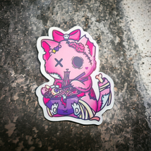 Pink Undead Kitty Cat Ramen Spooky Pastel Goth Cute Creepy Punk Scary St... - £2.36 GBP
