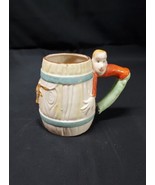 1945-1952 Occupied Japan Hillbilly Moonshine Mug Barrel Rodeo Western Bull  - $10.39