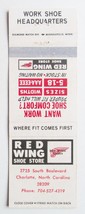 Red Wing Shoe Store - Charlotte, North Carolina 20 Strike Matchbook Cove... - £1.17 GBP