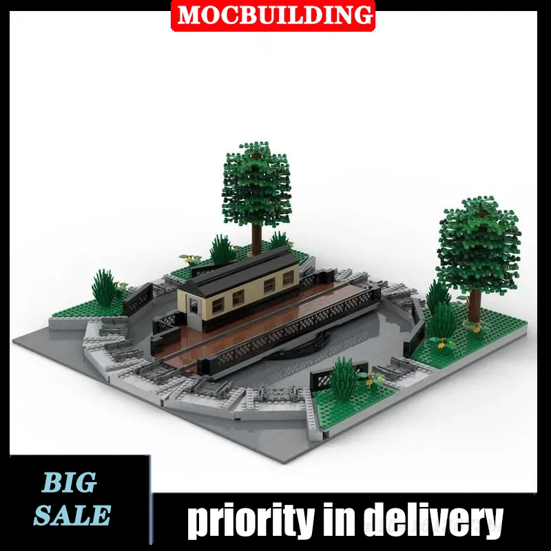 MOC City Train Mobile Railway Rotating Bridge Model Building Block Assembly - £272.02 GBP