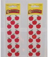 Vintage 1980s Sandylion 2pc Sheet Fuzzy Apple Stickers - $1,546.27 MXN