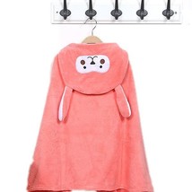 Baby Hooded Bathrobe Coral Velvet Cartoon Baby Bath Towel Blanket Shower Wrap - £18.13 GBP