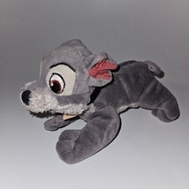Disney Scamp Gray Puppy Dog Bean Bag Plush 7&quot; Long Stuffed Animal Lady &amp;... - £15.53 GBP