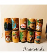 Hand-painted Bamboo Cups with Landmarks, Vietnamese ao dai - Pen holders... - $19.99