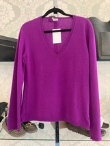 AGNONA Purple Cashmere Long Sleeve V Neck Sweater Sz 46 $1490 - $227.60