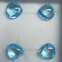 Natural Topaz Heart Bufftop 13x13.5mm Light Swiss Blue Color FL Clarity Loose Ge - £125.29 GBP