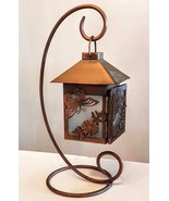 Butterfly Bronzed Metal Lantern Tealight Candle Holder Country Farmhouse... - £10.06 GBP