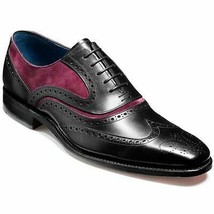 Black Purple Two Tone Genuine Suede Leather Vintage Handmade Oxford Men ... - £125.38 GBP