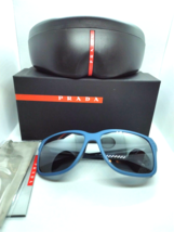 PRADA Hombre Gafas de Sol Polarizadas Sps 03TS Azul Marco Gris Lentes - £166.86 GBP