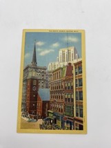 Postcard Old South Church Boston Massachusetts Vintage Linen Unposted 1940s - £3.15 GBP