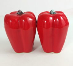 Vintage Shiny Red Bell Pepper 3.5&quot; Salt &amp; Pepper Shakers - €10,05 EUR