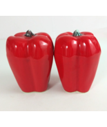 Vintage Shiny Red Bell Pepper 3.5&quot; Salt &amp; Pepper Shakers - $212.95 MXN