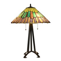 Chloe Lighting CH3T924GG20-TL3 Landry Tiffany-Style 3 Light Geometric Table Lamp - £98.71 GBP