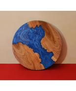 24 inch island blue ocean sea design epoxy resin coffee table round - £899.60 GBP