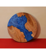 24 inch island blue ocean sea design epoxy resin coffee table round - $1,150.00