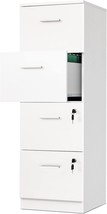 Yitahome 4-Drawer File Cabinet With Lock, White, Needs Assembly,, Sized ... - $116.99