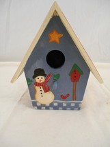 NIBWooden Hand Painted Winter Snowman Home Decor Birdhouse  - £4.68 GBP