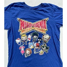 My Hero Academia Shirt Mens Medium Blue Short Sleeve Hello Kitty &amp; Friends Anime - £11.85 GBP