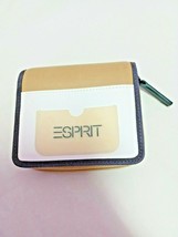 Esprit Logo Bi-Fold Wallet Men&#39;s Tan Zip Around And  Snap Close - £18.87 GBP