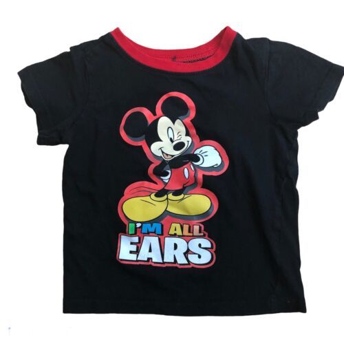 Mickey ‘I’m All Ears’ T-shirt Size 4T Black Mickey Mouse Disney - £3.93 GBP