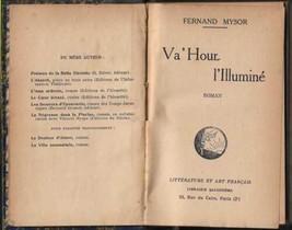 Va&#39;Hour L&#39;Illumine Mysor Novel Literature French 20th Century - £74.24 GBP
