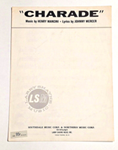 CHARADE Henry Mancini Sheet Music 1963 Slight Fireplace Hickory Wood Smoke Smell - £4.01 GBP