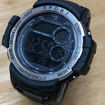 Sport Mode Mens 30m Black Reverse LCD Digital Quartz Alarm Chrono Watch~New Batt - £13.10 GBP
