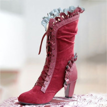 fashion women boots autumn winter temperament ladies new Round head long boots f - £43.35 GBP