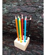 Wooden pencil holder, Pen holder, Wooden desk organizer, Office organize... - $22.85 CAD