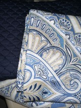CHARTER CLUB 5pc F/QUEEN DUVET  DAMASK WHITE BLUE NAV TAN 100% COTTON BN... - $91.80