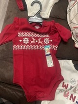 Garanimals Baby Girl&#39;s  Bodysuit Size 12M New 1 Red And 1 White - £5.21 GBP