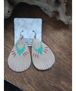 Hand made genuine leather earrings, multiple to choose from - $18.00
