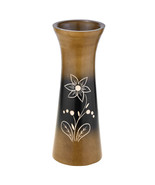 Rainforest Brown Hand Carved Lily Flower 8-inch Mango Tree Wood Vase - £9.36 GBP
