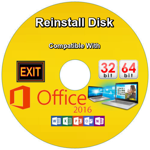 Primary image for Reinstall Disk compatible with Office 2016 ReInstall Restore