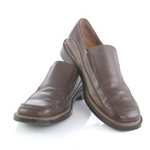 Skechers Brown Leather Slip On Loafers Casual Shoes Square Toe Mens 12 - £31.49 GBP