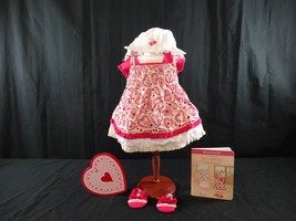 American Girl Bitty Baby Little Sweetie Set Hat Dress Shoes Heart Box Retired! - $40.60