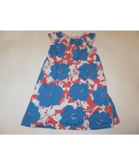 Hanna Andersson Girls Dress large floral Blue coral 130 US8 EUC - $15.85