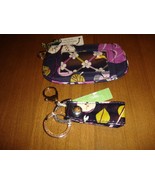 Vera Bradley Floral Nightingale Clip Zip ID &amp; Loop Keychain - €31,04 EUR